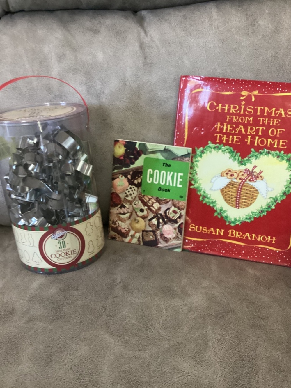 Wilton new cookie cutter set and vintage cookie & Christmas cookbooks